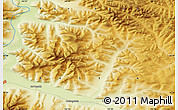Physical Map of the area around 64° 40' 8" N, 143° 43' 29" E
