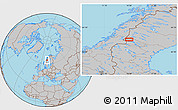 Gray Location Map of the area around 64° 40' 8" N, 14° 31' 30" E
