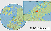 Savanna Style Location Map of the area around 64° 40' 8" N, 14° 31' 30" E