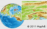 Physical Location Map of the area around 64° 40' 8" N, 151° 13' 29" W