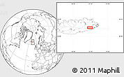 Blank Location Map of the area around 64° 40' 8" N, 15° 13' 29" W