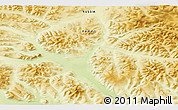 Physical 3D Map of the area around 64° 40' 8" N, 164° 7' 30" E