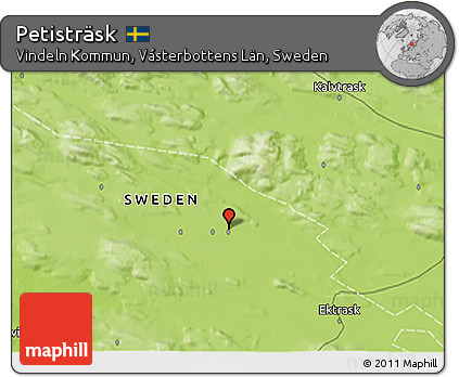 Physical 3D Map of Petisträsk