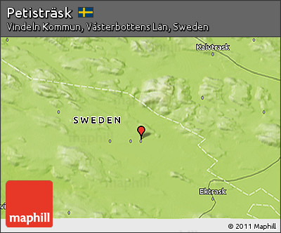 Physical 3D Map of Petisträsk
