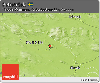 Physical 3D Map of Petisträsk