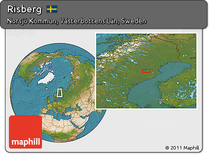 Satellite Location Map of Risberg