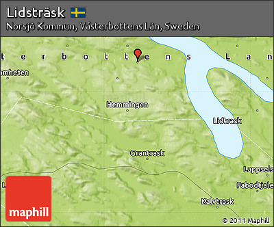 Physical Map of Lidsträsk