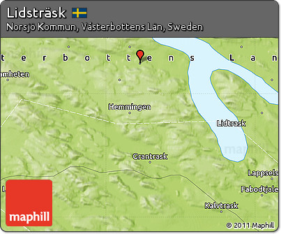 Physical Map of Lidsträsk