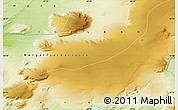 Physical Map of the area around 64° 40' 8" N, 20° 19' 30" W