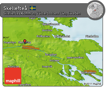 Physical Map of Skellefteå