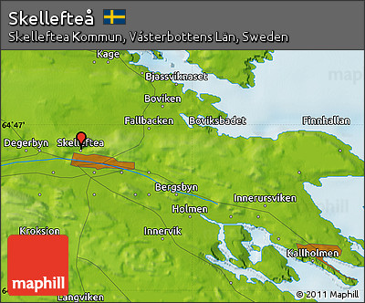 Physical Map of Skellefteå