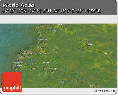 Satellite 3D Map of the Area around 64° 40' 8" N, 24° 43' 30" E