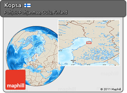 Shaded Relief Location Map of Kopsa