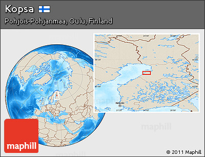 Shaded Relief Location Map of Kopsa
