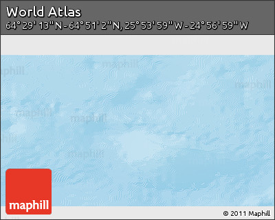 Physical 3D Map of the Area around 64° 40' 8" N, 25° 25' 29" W