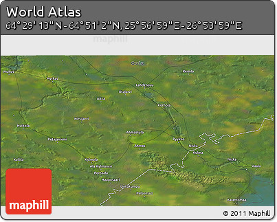 Satellite 3D Map of the Area around 64° 40' 8" N, 26° 25' 29" E