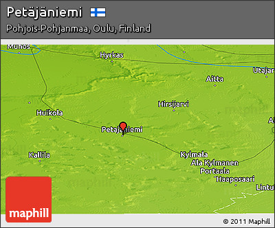 Physical Panoramic Map of Petäjäniemi
