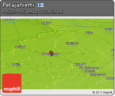 Physical Panoramic Map of Petäjäniemi