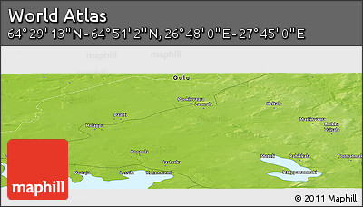 Physical Panoramic Map of the Area around 64° 40' 8" N, 27° 16' 29" E