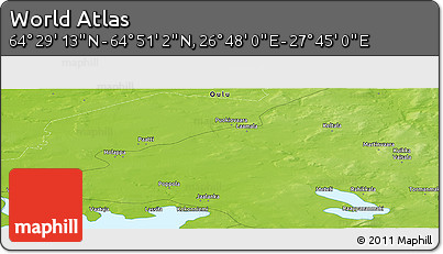 Physical Panoramic Map of the Area around 64° 40' 8" N, 27° 16' 29" E