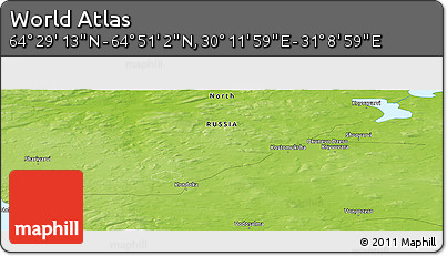 Physical Panoramic Map of the Area around 64° 40' 8" N, 30° 40' 29" E