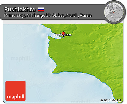Physical 3D Map of Pushlakhta