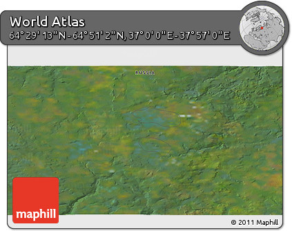 Satellite 3D Map of the Area around 64° 40' 8" N, 37° 28' 30" E