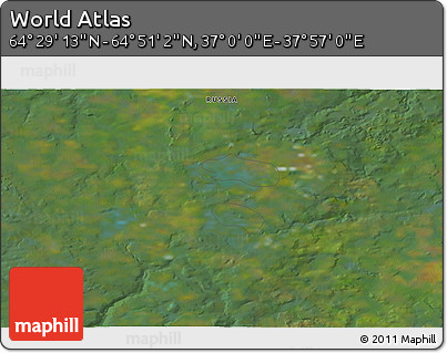 Satellite 3D Map of the Area around 64° 40' 8" N, 37° 28' 30" E