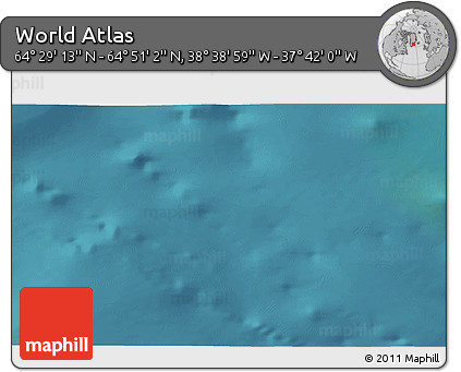 Satellite 3D Map of the Area around 64° 40' 8" N, 38° 10' 29" W