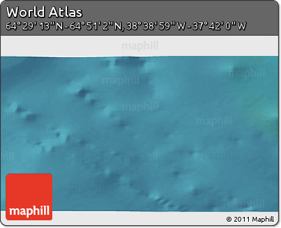Satellite 3D Map of the Area around 64° 40' 8" N, 38° 10' 29" W