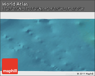 Satellite 3D Map of the Area around 64° 40' 8" N, 38° 10' 29" W
