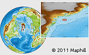 Physical Location Map of the area around 64° 40' 8" N, 38° 10' 29" W