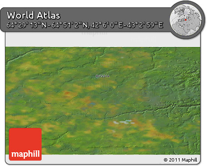 Satellite 3D Map of the Area around 64° 40' 8" N, 42° 34' 30" E