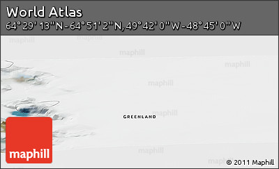 Satellite Panoramic Map of the Area around 64° 40' 8" N, 49° 13' 30" W