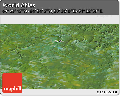 Satellite 3D Map of the Area around 64° 40' 8" N, 51° 4' 30" E