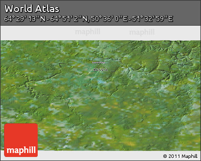 Satellite 3D Map of the Area around 64° 40' 8" N, 51° 4' 30" E