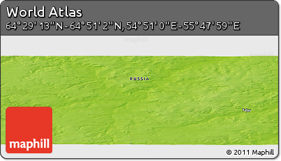 Physical Panoramic Map of the Area around 64° 40' 8" N, 55° 19' 30" E