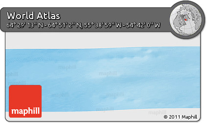 Shaded Relief Panoramic Map of the Area around 64° 40' 8" N, 55° 10' 29" W