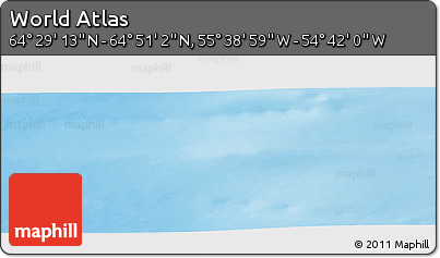 Shaded Relief Panoramic Map of the Area around 64° 40' 8" N, 55° 10' 29" W