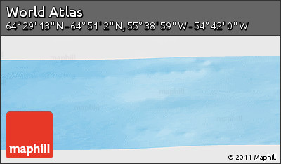 Shaded Relief Panoramic Map of the Area around 64° 40' 8" N, 55° 10' 29" W