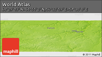Physical Panoramic Map of the Area around 64° 40' 8" N, 57° 1' 29" E