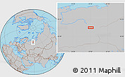 Gray Location Map of the area around 64° 40' 8" N, 57° 52' 30" E