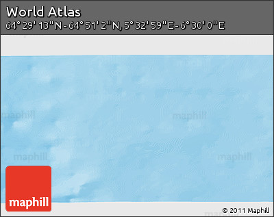 Physical 3D Map of the Area around 64° 40' 8" N, 6° 1' 30" E