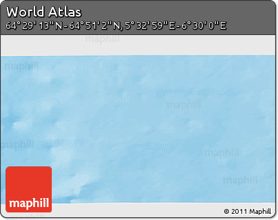 Physical 3D Map of the Area around 64° 40' 8" N, 6° 1' 30" E