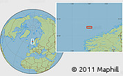 Savanna Style Location Map of the area around 64° 40' 8" N, 6° 1' 30" E