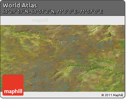Satellite 3D Map of the Area around 64° 40' 8" N, 71° 28' 29" E