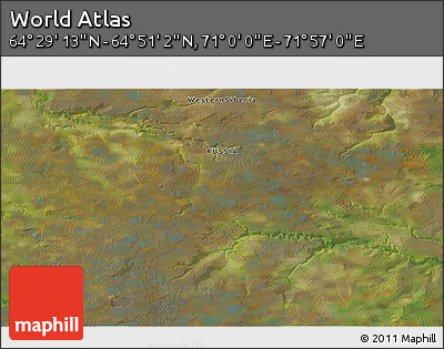 Satellite 3D Map of the Area around 64° 40' 8" N, 71° 28' 29" E