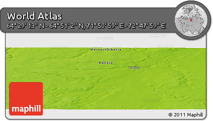 Physical Panoramic Map of the Area around 64° 40' 8" N, 72° 19' 29" E