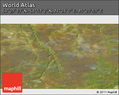 Satellite 3D Map of the Area around 64° 40' 8" N, 74° 52' 30" E