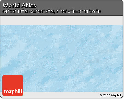 Physical 3D Map of the Area around 64° 40' 8" N, 7° 43' 29" E